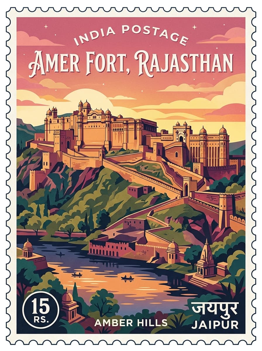 Amer Fort Stamp